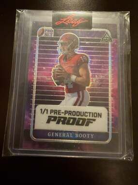 General Booty 2022 Leaf Pro Set 1/1 Pre-Production Proof Football Card